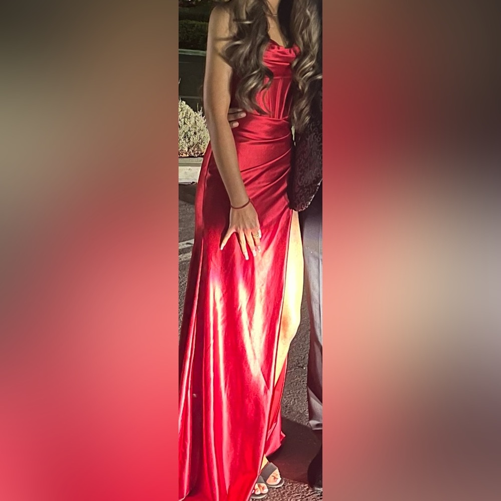 Long corset cocktail party dress